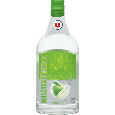 Liqueur Frizz saveur pomme, 15°, bouteille de 70cl