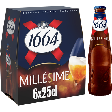 Bière blonde Millésimée 1664, 6,7° - Bouteilles de 6x25cl