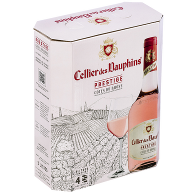 Vin rosé Côtes du Rhône AOP rosé CELLIER DES DAUPHINS prestige, fontaine à vin 3l