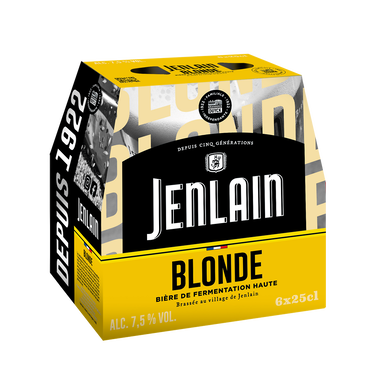 Bière blonde JENLAIN, 7,5° pack de 6x25cl