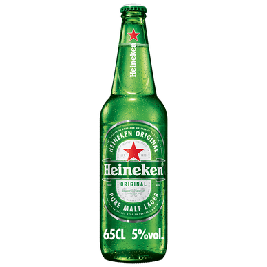 Bière blonde HEINEKEN, 5°, bouteille de verre 65cl