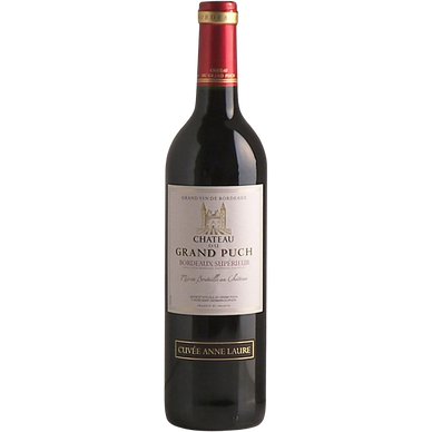 Vin rouge AOP Bordeaux Supérieur château du Grand Puch Cuvée Anne Laure, bouteille de 75cl
