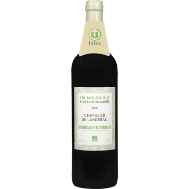 Vin rouge Bordeaux supérieur AOP Chevalier de Landerac -75cl