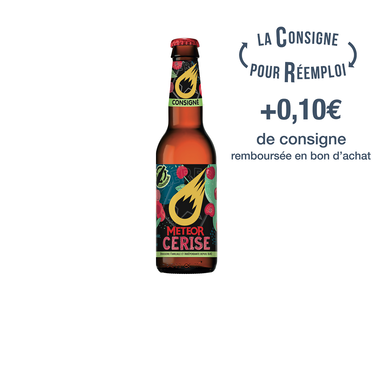 Bière blonde cerise METEOR verre consigné 5,5° 33cl
