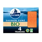 Saumon Atlantique fumé bio PETIT NAVIRE, 4 tranches 120g