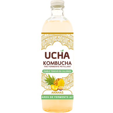 Kombucha thé fermenté pétillant ananas UCHA 75cl