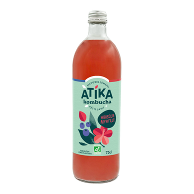 Kombucha à l'hibiscus et myrtille BIO ATIKA 75cl
