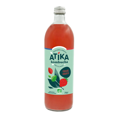 Kombucha au fraise basilic BIO ATIKA 75cl