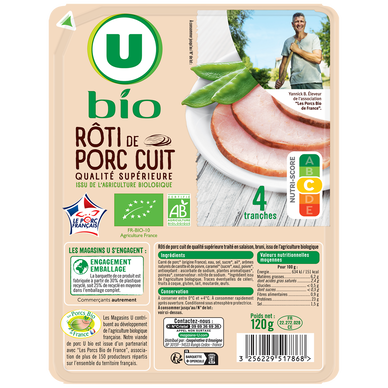 Rôti de Porc cuit - x4 tranches, 120g