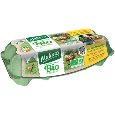 Oeufs Bio Plein Air MATINES - Boîte de 10