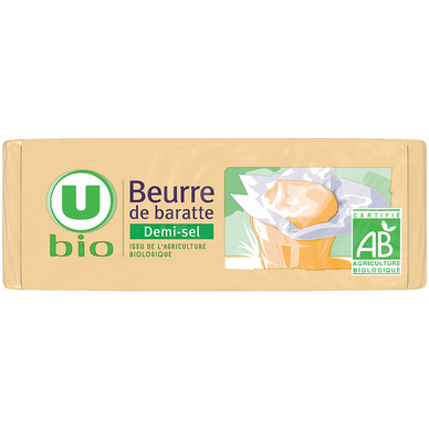 Beurre demi sel de baratte - plaquette de 250g