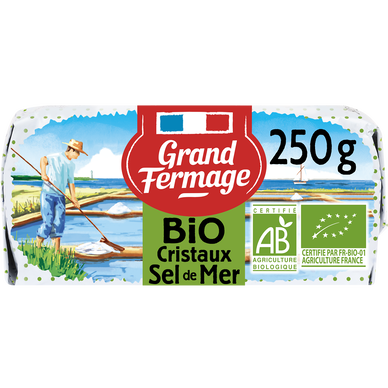 Beurre moulé Bio sel de mer Noirmoutier 80%mg GRAND FERMAGE 250g