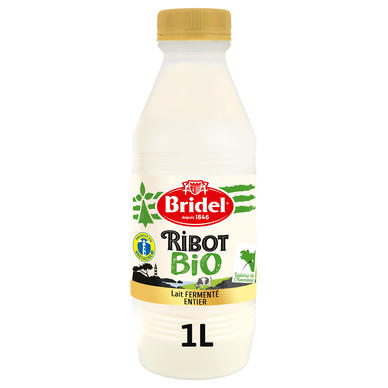 Lait pasteurisé fermenté entier bio Ribot BRIDEL, 1L