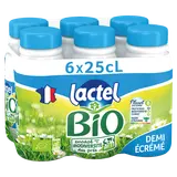 Lait Bio demi-écrémé UHT LACTEL - Bouteille 6x25cl