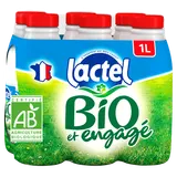 Lait Bio entier UHT LACTEL - Bouteille 6x1L