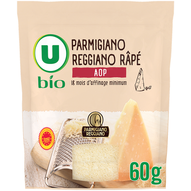 Parmigiano reggiano rapé 18 mois d'affinage AOP  30%mg, 60g