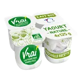 Yaourt nature bio VRAI 4x125g