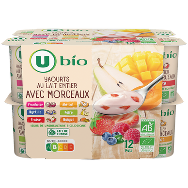 Yaourt brassé aux morceaux de fruits 12x125g