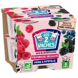 Yaourt brassé sucré aux fruits rouge bio LES 2 VACHES 8X115G