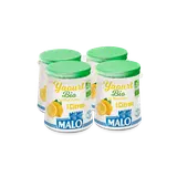Yaourt au lait entier arômatisé citron bio MALO, pot carton 4x125g