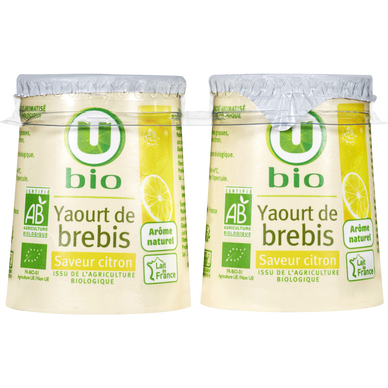 Yaourt au lait de brebis saveur citron  2x125g