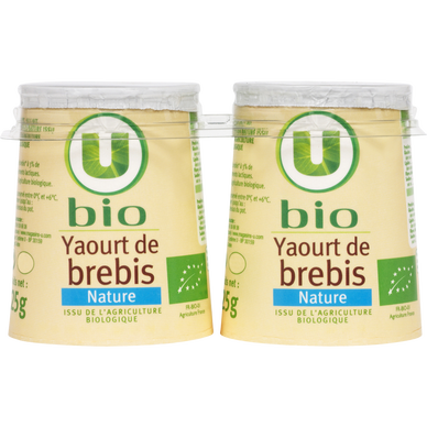 Yaourts bio nature au lait de brebis  2x125g