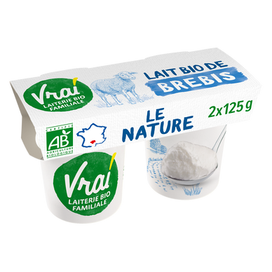 Yaourt brebis BIO nature VRAI, pack de 250g