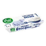 Yaourt à la grecque bio au lait de brebis VRAI, 2x125g