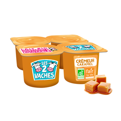 Crème dessert caramel bio LES 2 VACHES - 4x95g