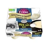 Riz au lait nature fermier bio FERME PEARD 4x125g