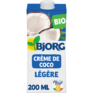 Crème coco légère bio BJORG, 200ml