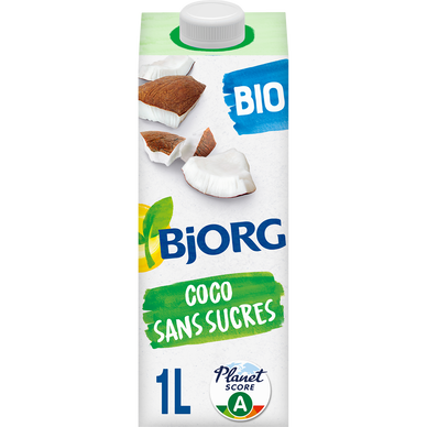 Boisson végétale coco sans sucres ajoutés Bio BJORG - Brique 1L