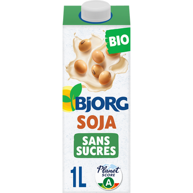 Boisson végétale Bio Soja Sans sucres BJORG - Brique 1L