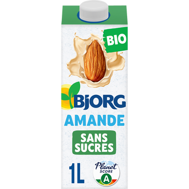Boisson végétale lait d'Amande bio Sans sucres BJORG - brique 1l