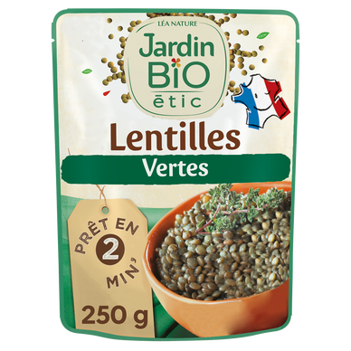 Lentilles vertes cuisinées bio JARDIN BIO sachet 250g