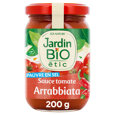 Sauce tomate à l'ail et au piment bio JARDIN BIO 200g