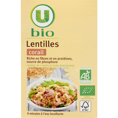 Lentilles corail, paquet de 500g