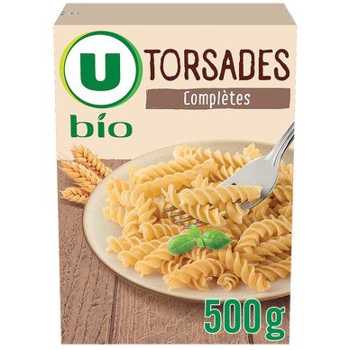 Pâtes Torsades complètes  paquet de 500g