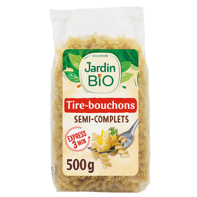 Pâtes Tire bouchons semi-complets pâtes bio JARDIN BIO 500g