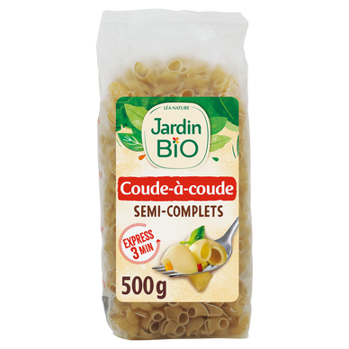 Pâtes Coude-à-coude semi-complets pâtes bio JARDIN BIO 500g