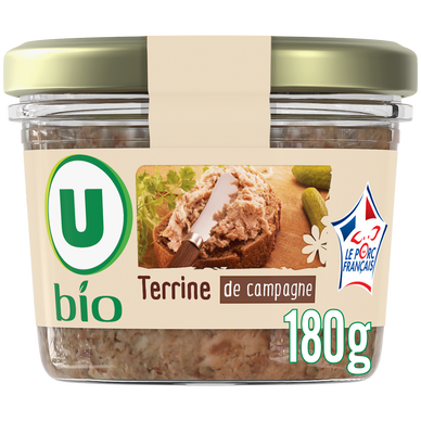Terrine de campagne U BIO conserve 180g