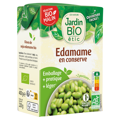 Fèves de soja edamame bio JARDIN BIO, brique 220g