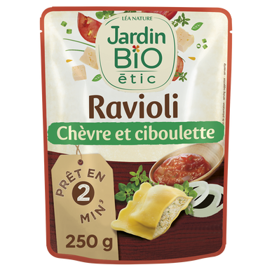 Ravioli au chèvre et à la ciboulette bio JARDIN BIO 250g