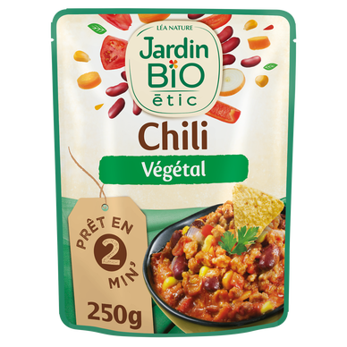 Haricot rouges cuisinés légs soja chili bio JARDIN BIO 250g