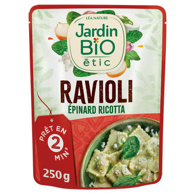 Ravioli épinards ricotta bio JARDIN BIO 250g