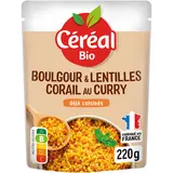 Boulgour & lentilles corail au curry CEREAL BIO,  doypack 220g