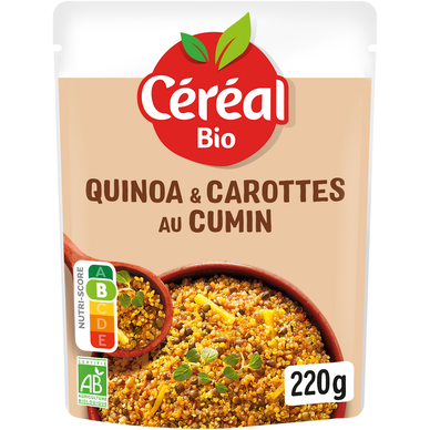 Quinoa Royal Carotte Jaune cumin repas express CEREAL BIO  - 220g
