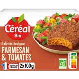 Galettes boulgour parmesan et tomates confites bio CEREAL BIO, 2x100g,soit 200g