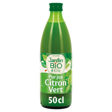 Pur jus de citron vert bio JARDIN BIO bouteille 50cl