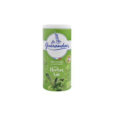 Sel fin de Guérande aux herbes bio LE GUERANDAIS, salière de 250g